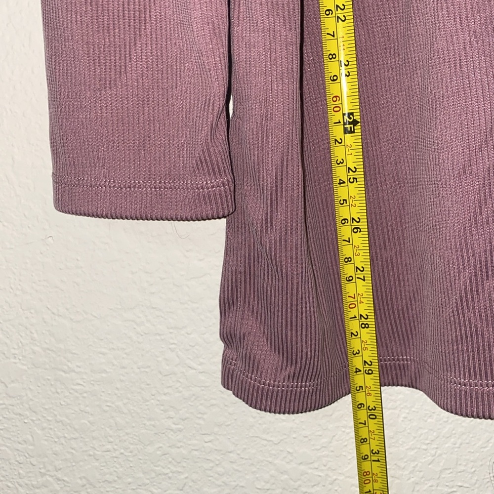 🪿Pure Jill Mauve Ribbed Knit Cowl Neck Oversized Long Tunic Lagen-look Top! - Picture 7 of 10